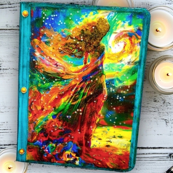 Hand Crafted Other - Divine Feminine & Cosmos Composition Style Journal Lined Wide Ruled Book